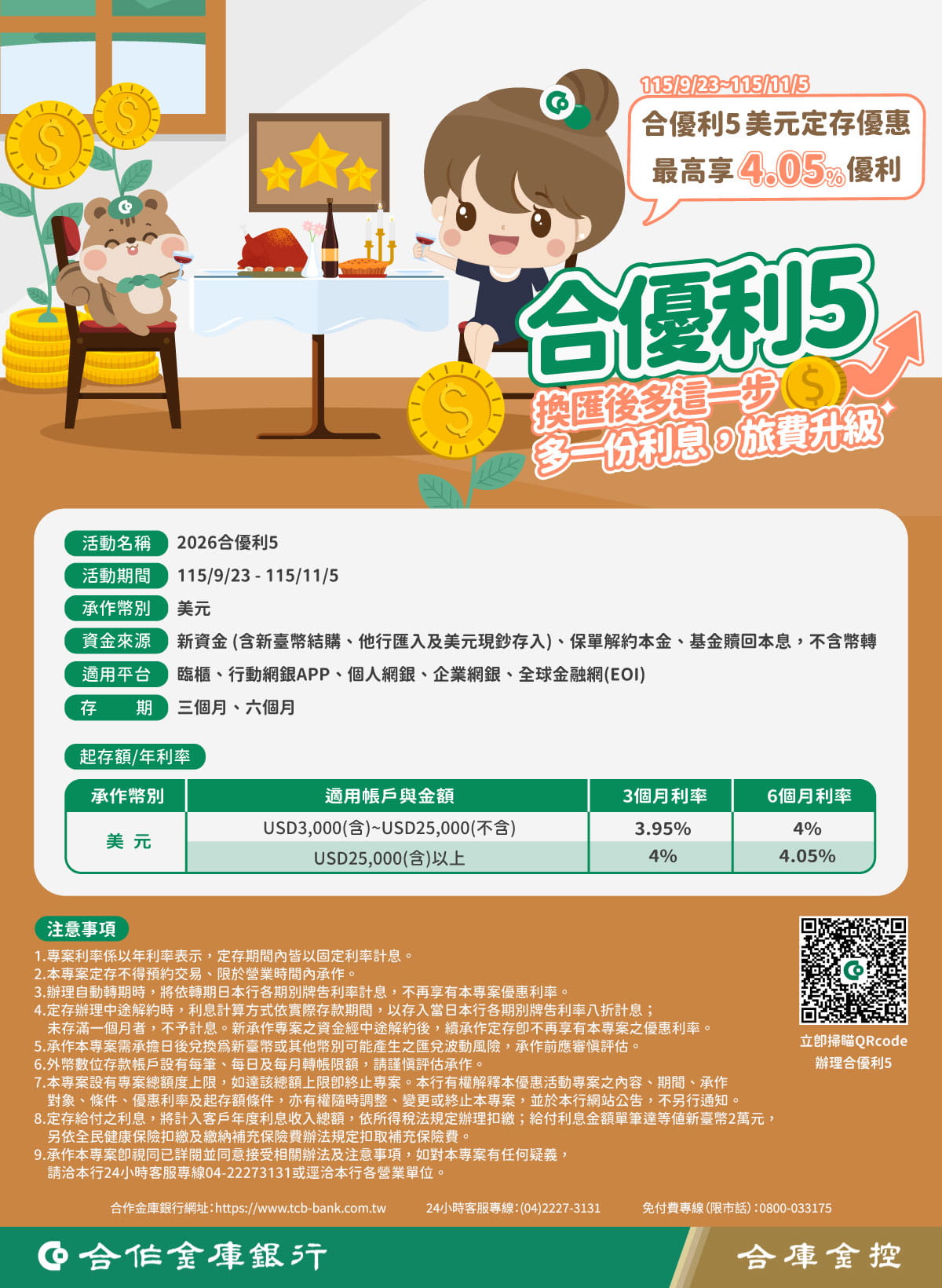 前往115合優利4美元定存優惠專案DM