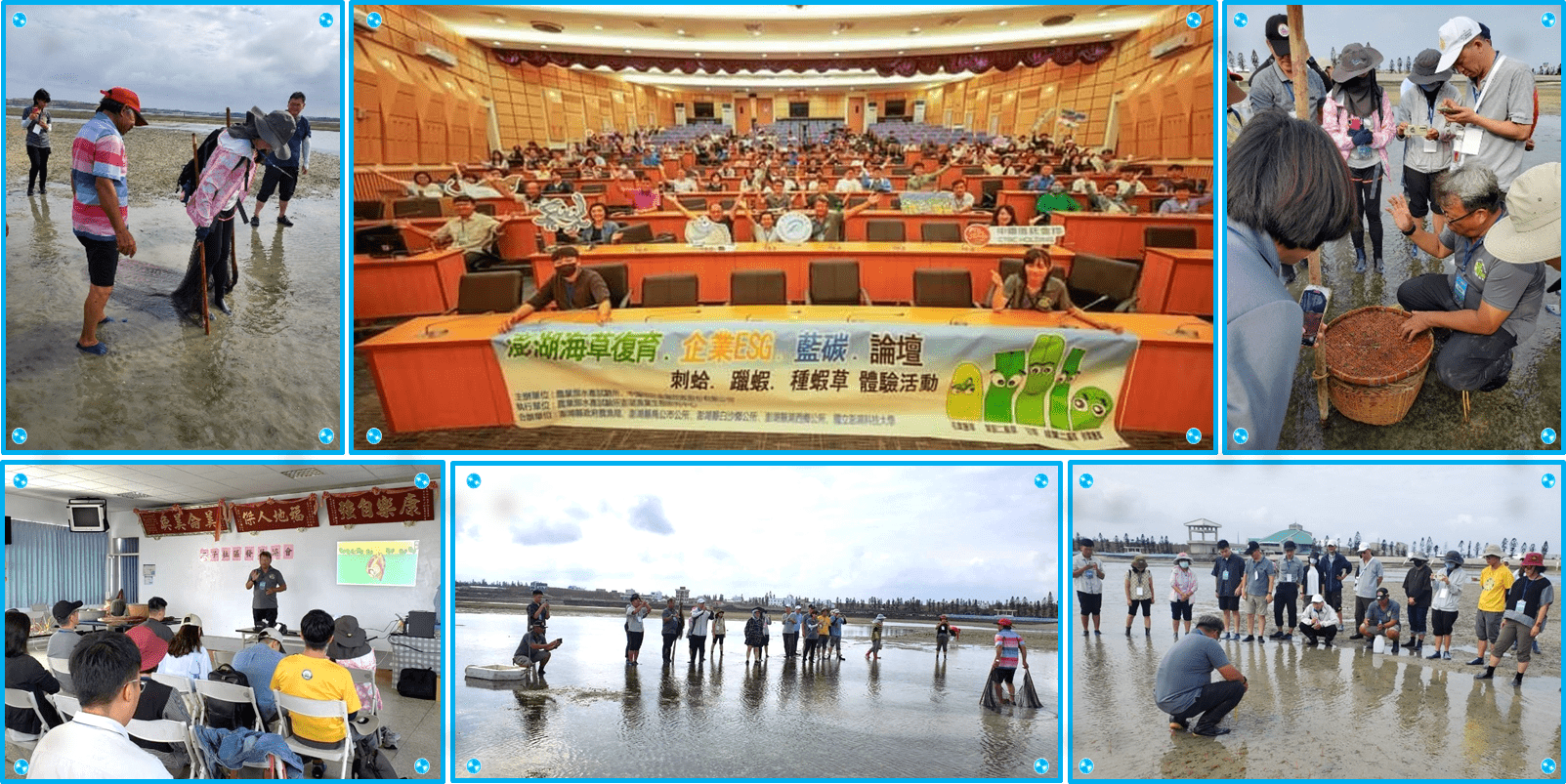 (4)	與澎湖水試所共同支持海藻復育行動：合庫與國立中山大學共同建立海洋藍碳示範園區，進行藍碳碳權開發，培育不同種類大型藻類，搭配珊瑚礁復育基線調查、龍蝦苗海洋放流、推廣海藻副食品，以及海灘椰子樹種植，達到海洋生物保育、固碳、海岸防固等多重效益，同時與農業部水產試驗所澎湖漁業研究中心共同復育海草，增加海草床恢復力，維護生物多樣性，促進資源與社區永續發展。