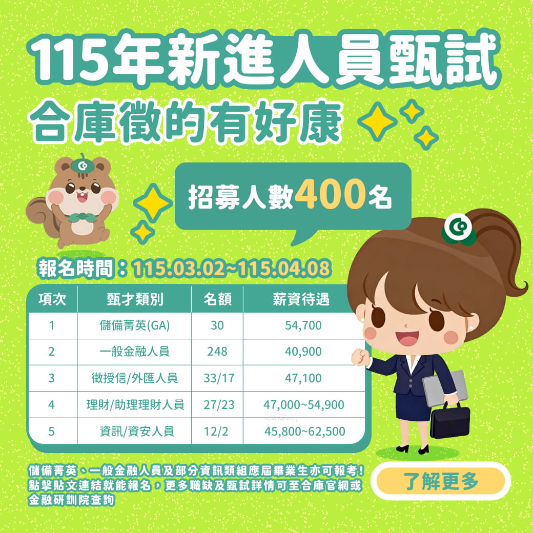115年第二次新進人員報考資訊