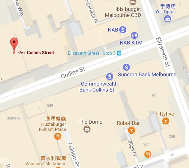 墨爾本分行位置圖