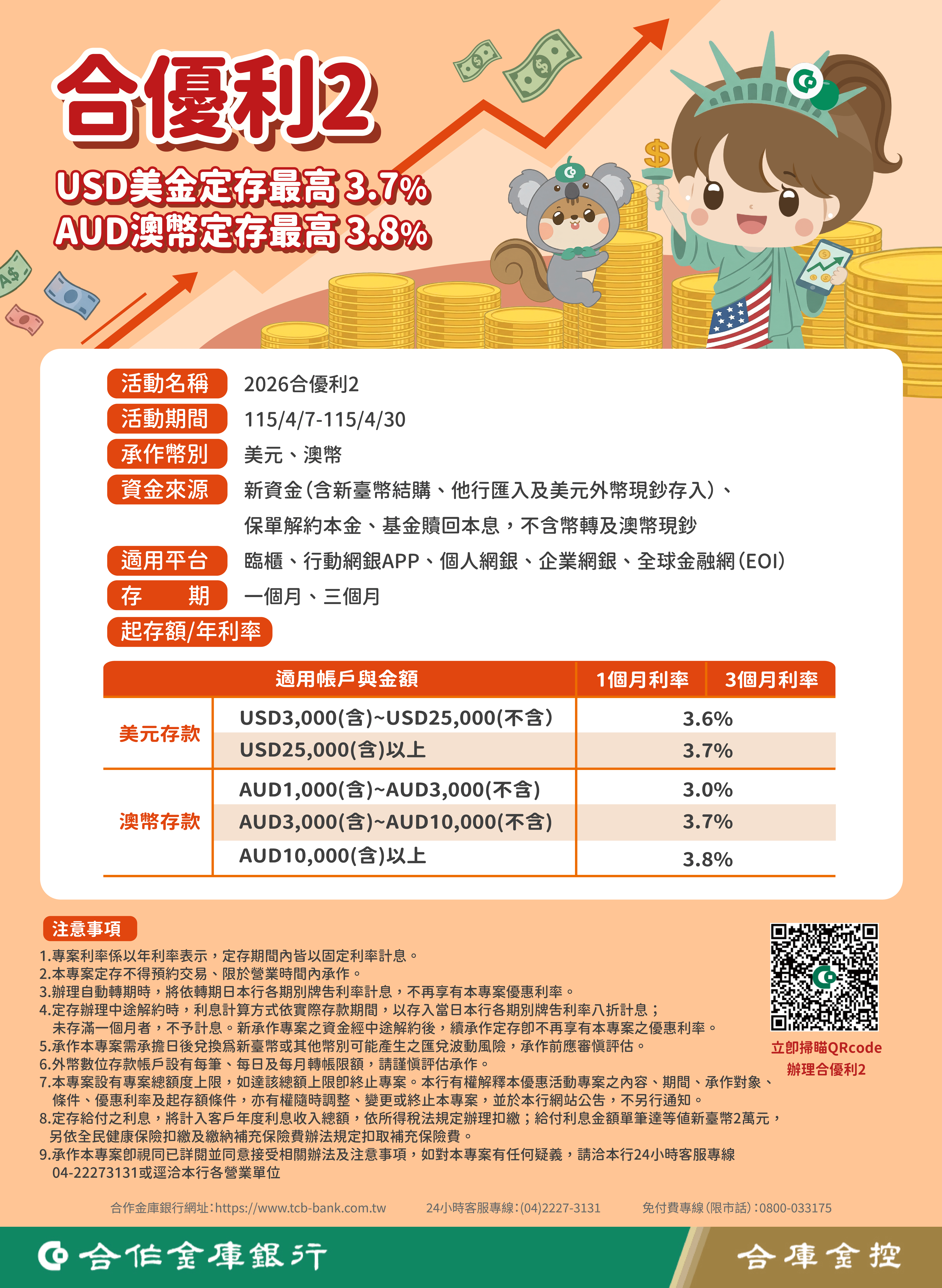 前往115合優利2美元定存優惠專案DM